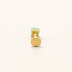 Titanium Amazonite Flat Back Stud Earrings