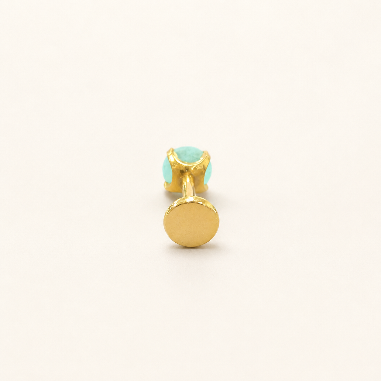 Titanium Amazonite Flat Back Stud Earrings