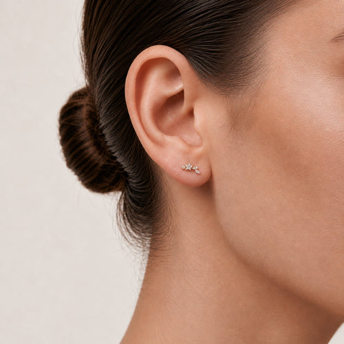Marquise Star Titanium Stud Earrings - image 2