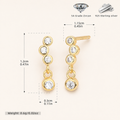 Sterling Silver Dainty Cubic Zirconia Stud Earrings - Gold