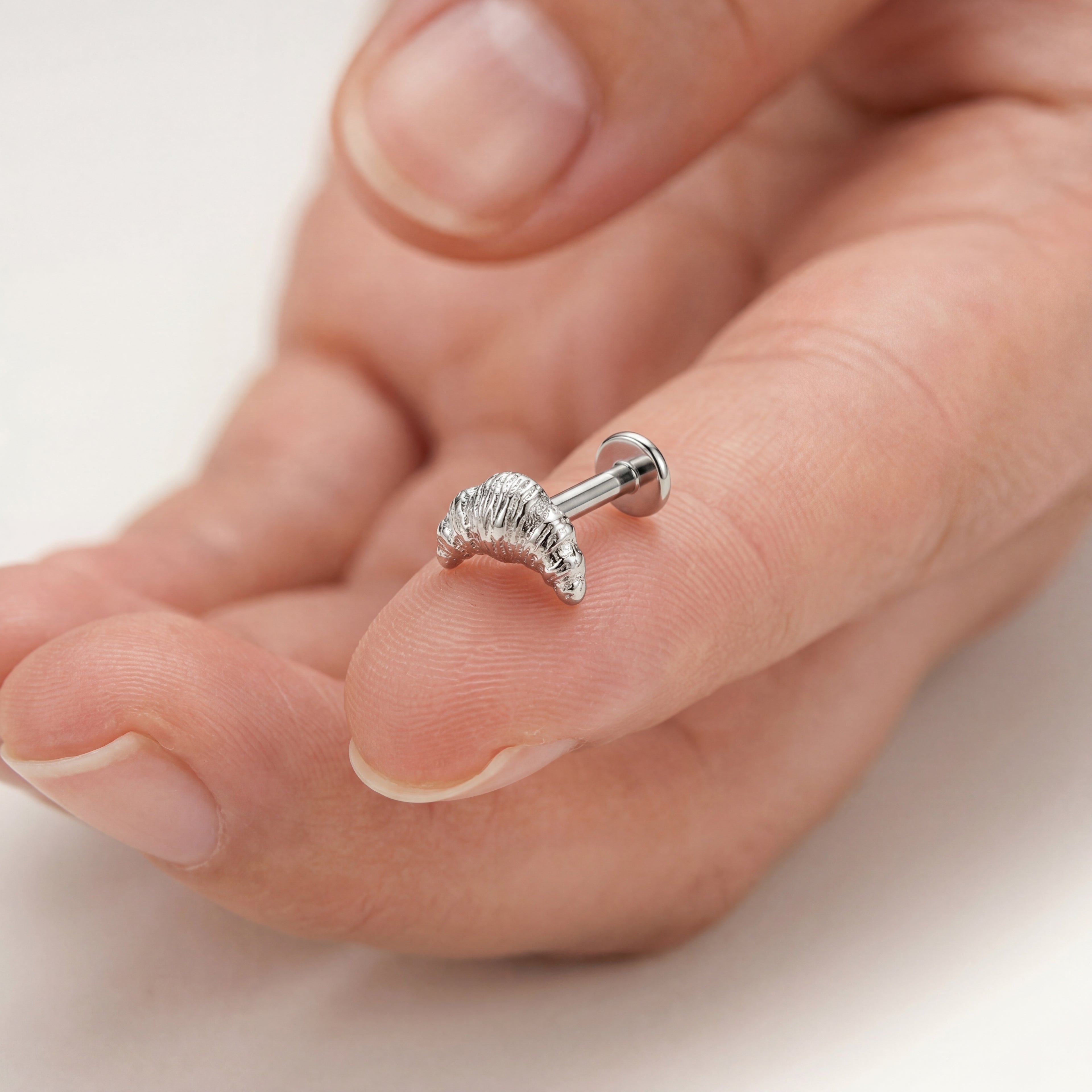 Croissant Titanium Stud Earrings - image 4