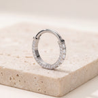 Pave Crystal Titanium Hoop Earrings - image 5