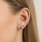 Titanium Gradient Purple Blue Crystal Flat Back Stud Earrings