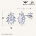 Sterling Silver Brilliant Moissanite Stud Earrings - Platinum