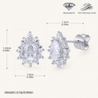 Sterling Silver Brilliant Moissanite Stud Earrings - Platinum