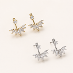 Sterling Silver Minimalist Zirconia Stud Earrings detail