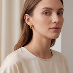 Rounded D-Shape Titanium Hoop Earrings - image 3