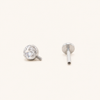 Titanium Gradient Green Crystal Flat Back Stud Earrings