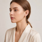 Single Row Crystal Titanium Hoop Earrings - image 3