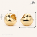 Sterling Silver Ball Bead Hoop Earrings - Gold