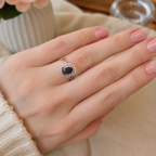 Duchess Halo Lab-Grown Alexandrite Ring worn on hand