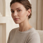 Pearl Cluster Titanium Stud Earrings - image 3