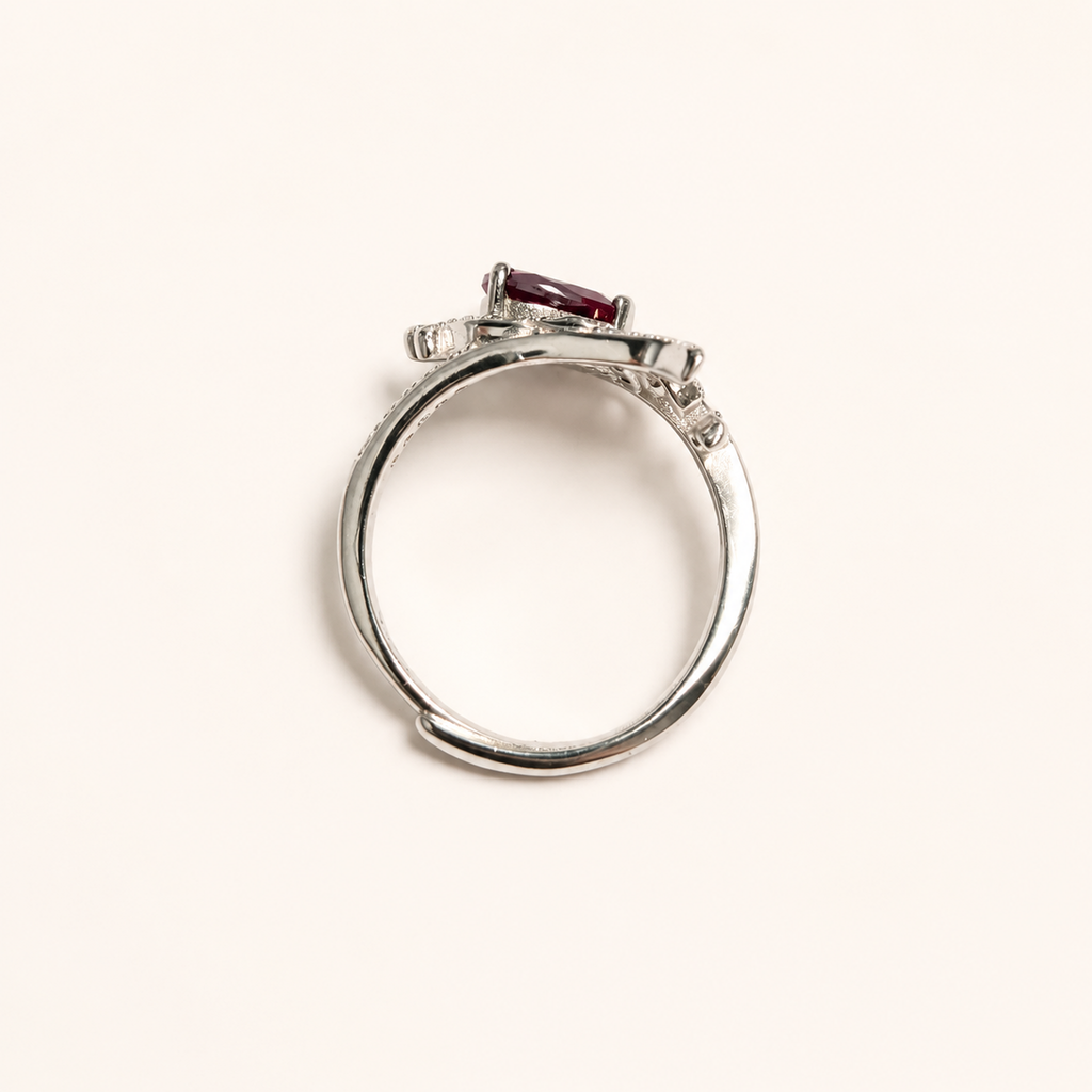 Starlit Crescent Lab-Grown Alexandrite Ring upright view