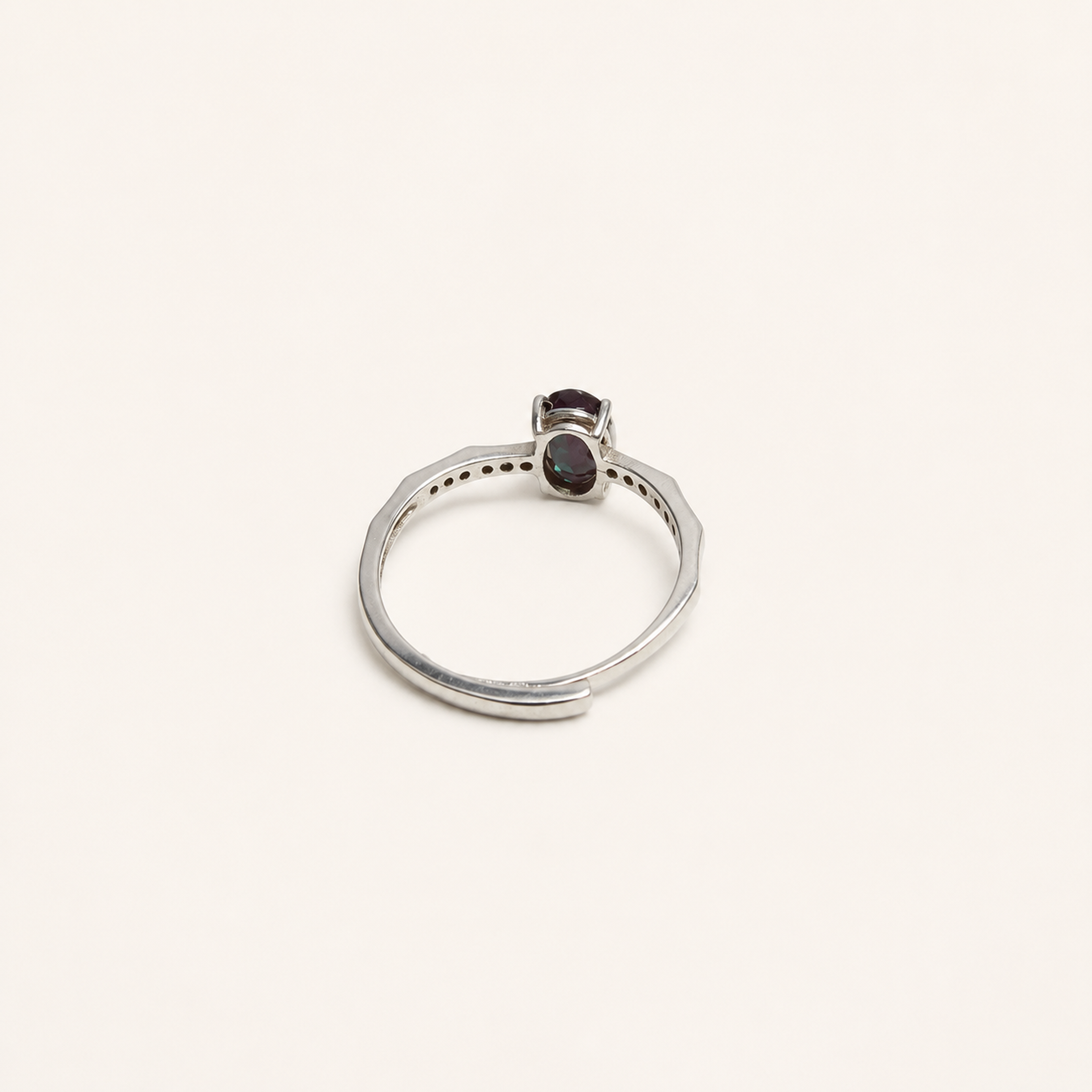 Deco Ridge Lab-Grown Alexandrite Ring side view