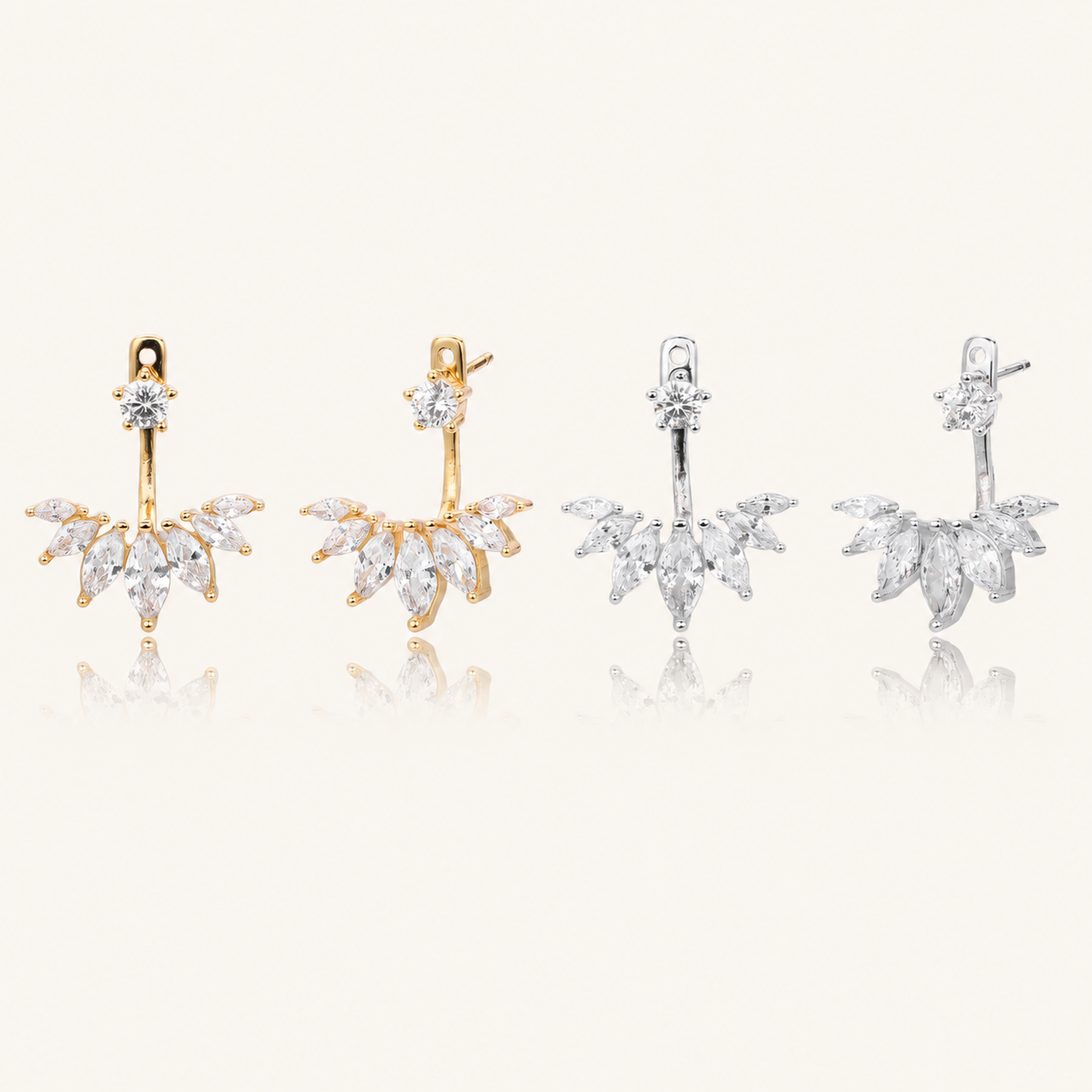 Sterling Silver Minimalist Zirconia Stud Earrings