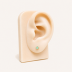 Titanium Light Blue Crystal Flat Back Stud Earrings
