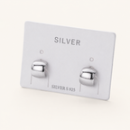 Sterling Silver Polished Arch Stud Earrings detail view