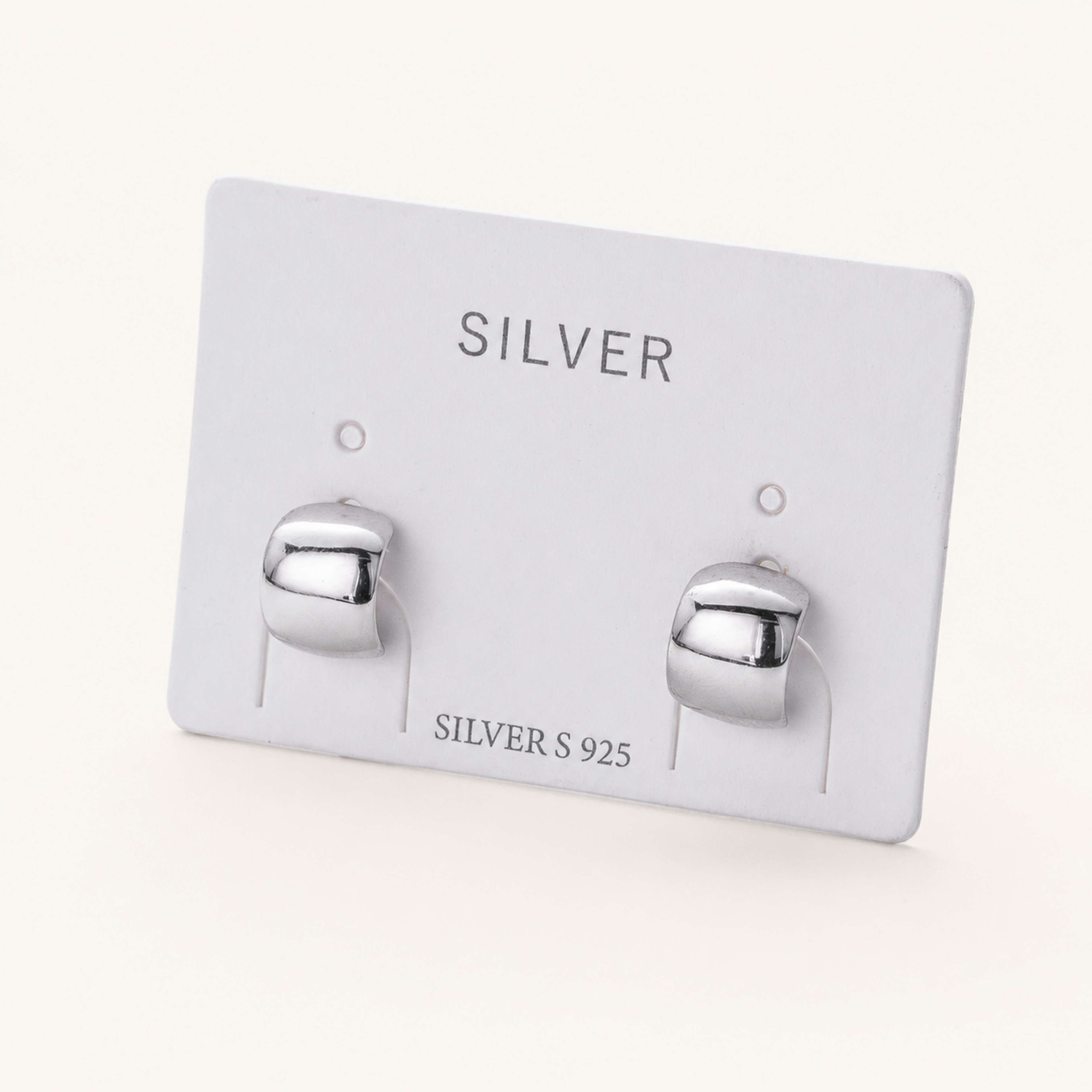 Sterling Silver Polished Arch Stud Earrings detail view
