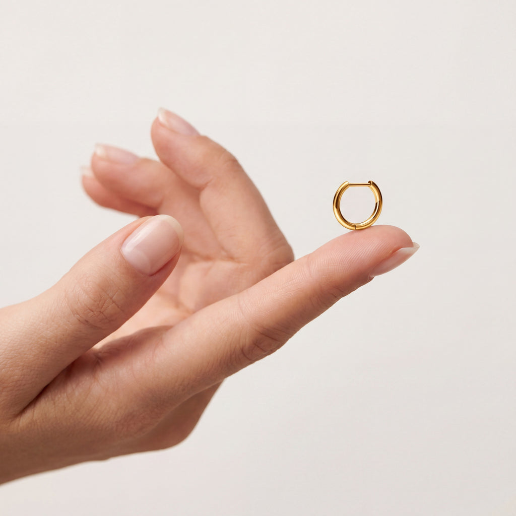 Smooth Oval Titanium Hoop Earrings - image 4