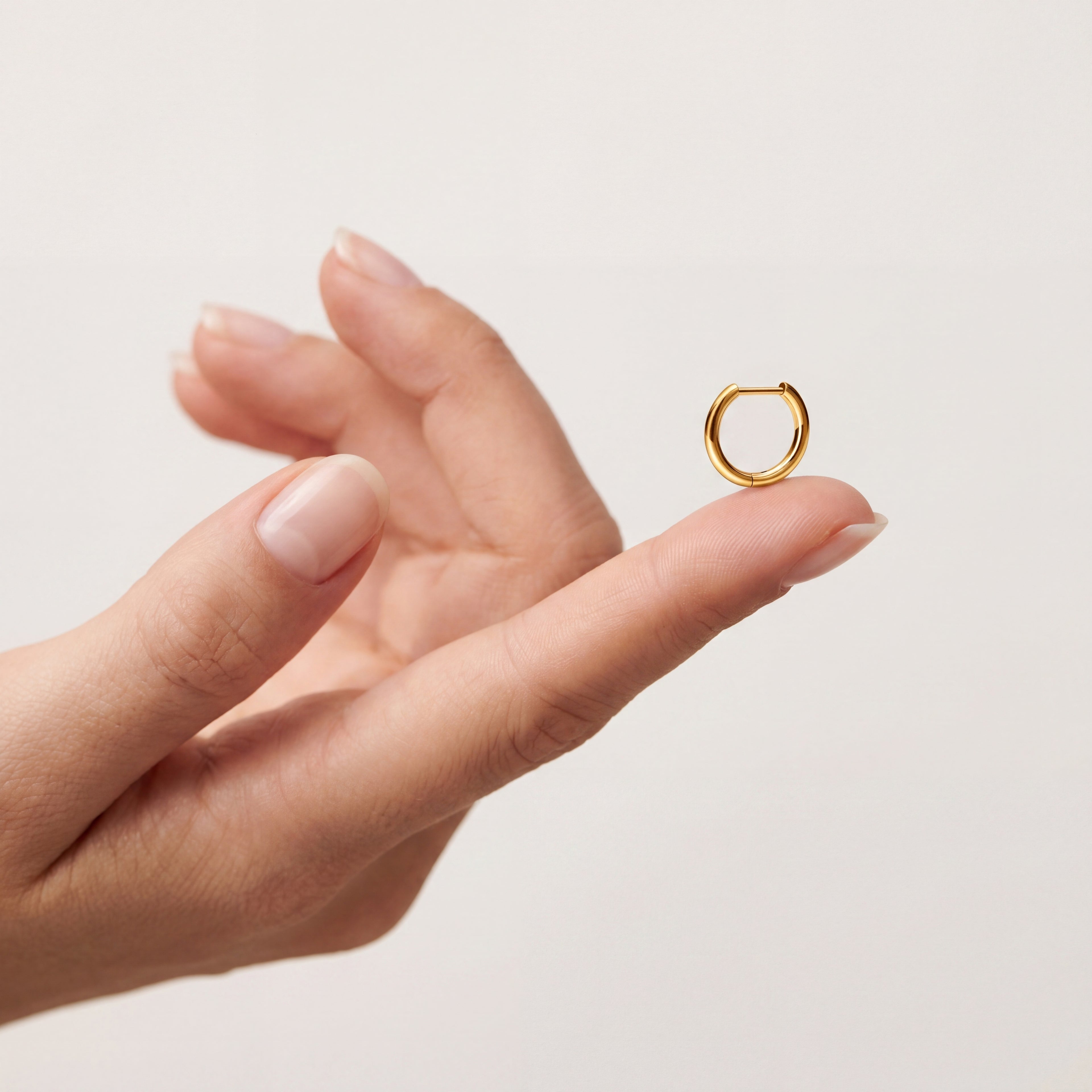 Smooth Oval Titanium Hoop Earrings - image 4