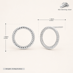 Sterling Silver Polished Twist Stud Earrings - Platinum