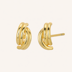 Sterling Silver Minimalist Oval Stud Earrings detail view