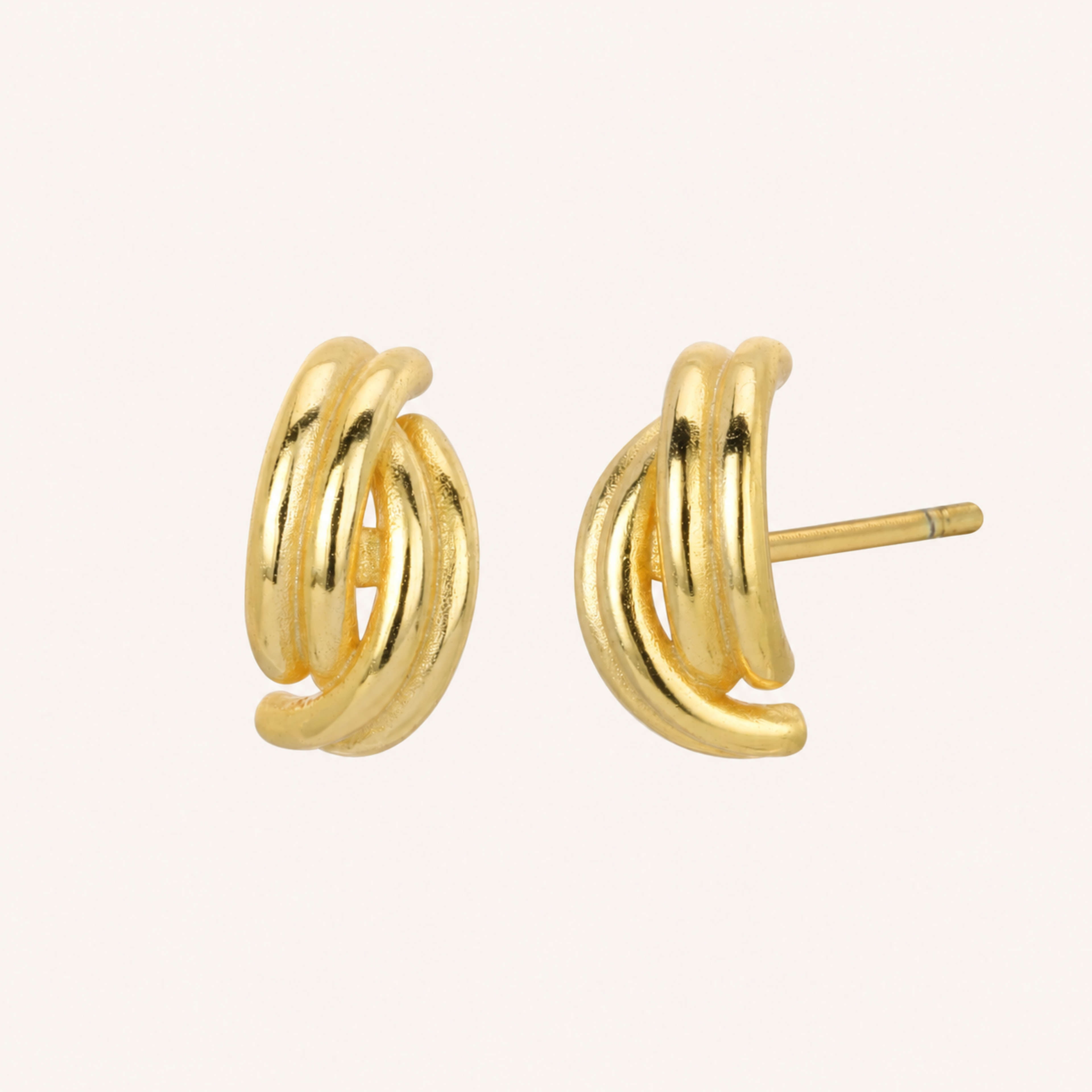 Sterling Silver Minimalist Oval Stud Earrings detail view