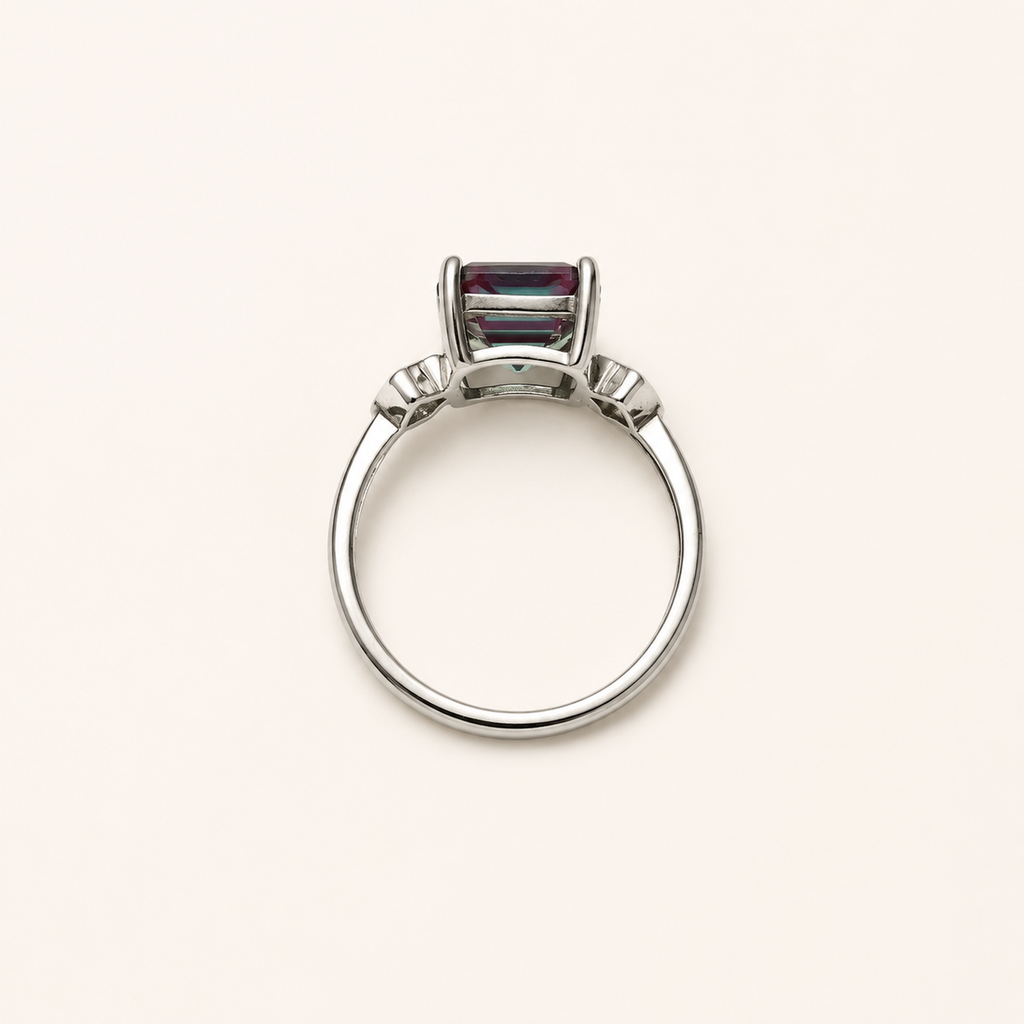 Gatehouse Lab-Grown Alexandrite Ring upright view