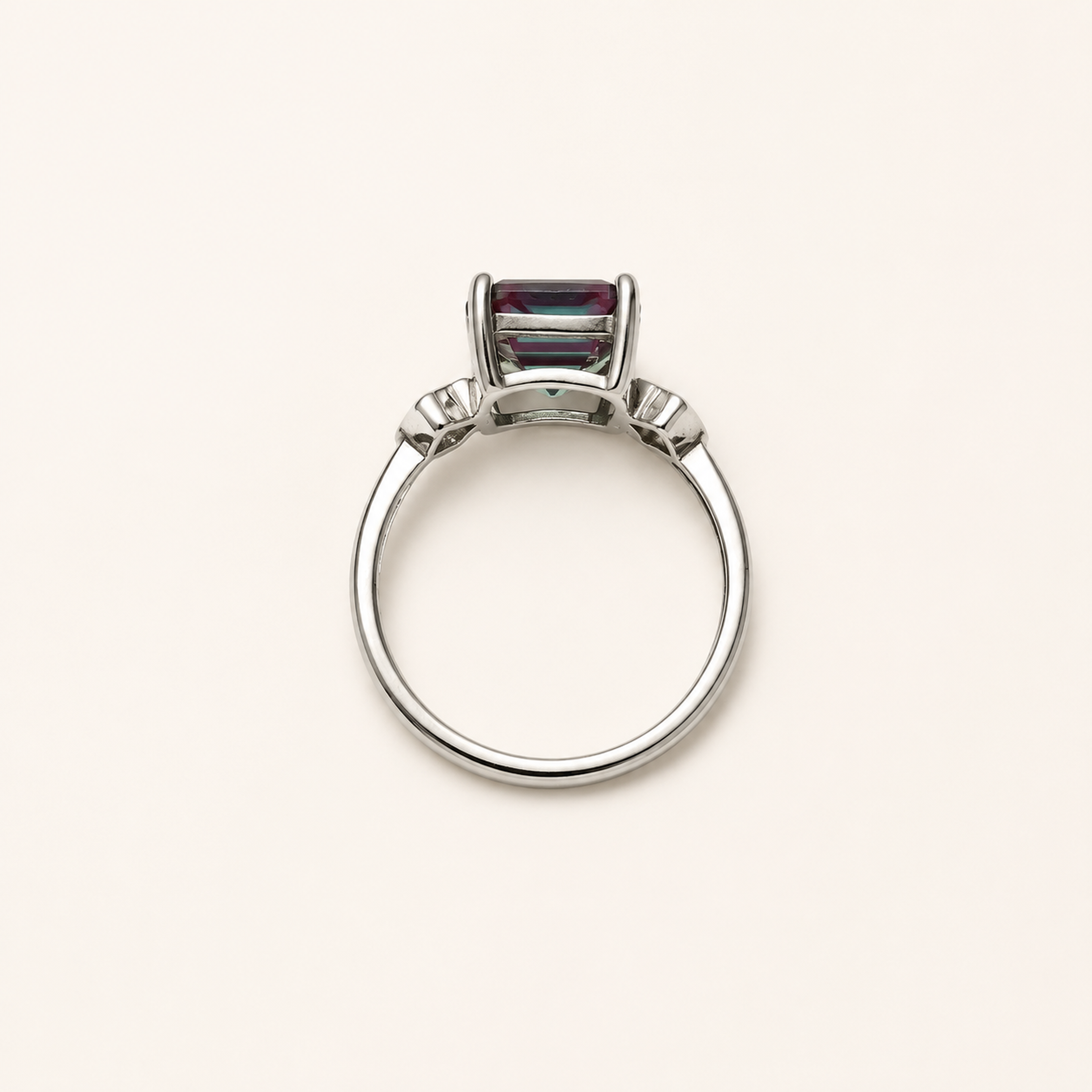 Gatehouse Lab-Grown Alexandrite Ring upright view