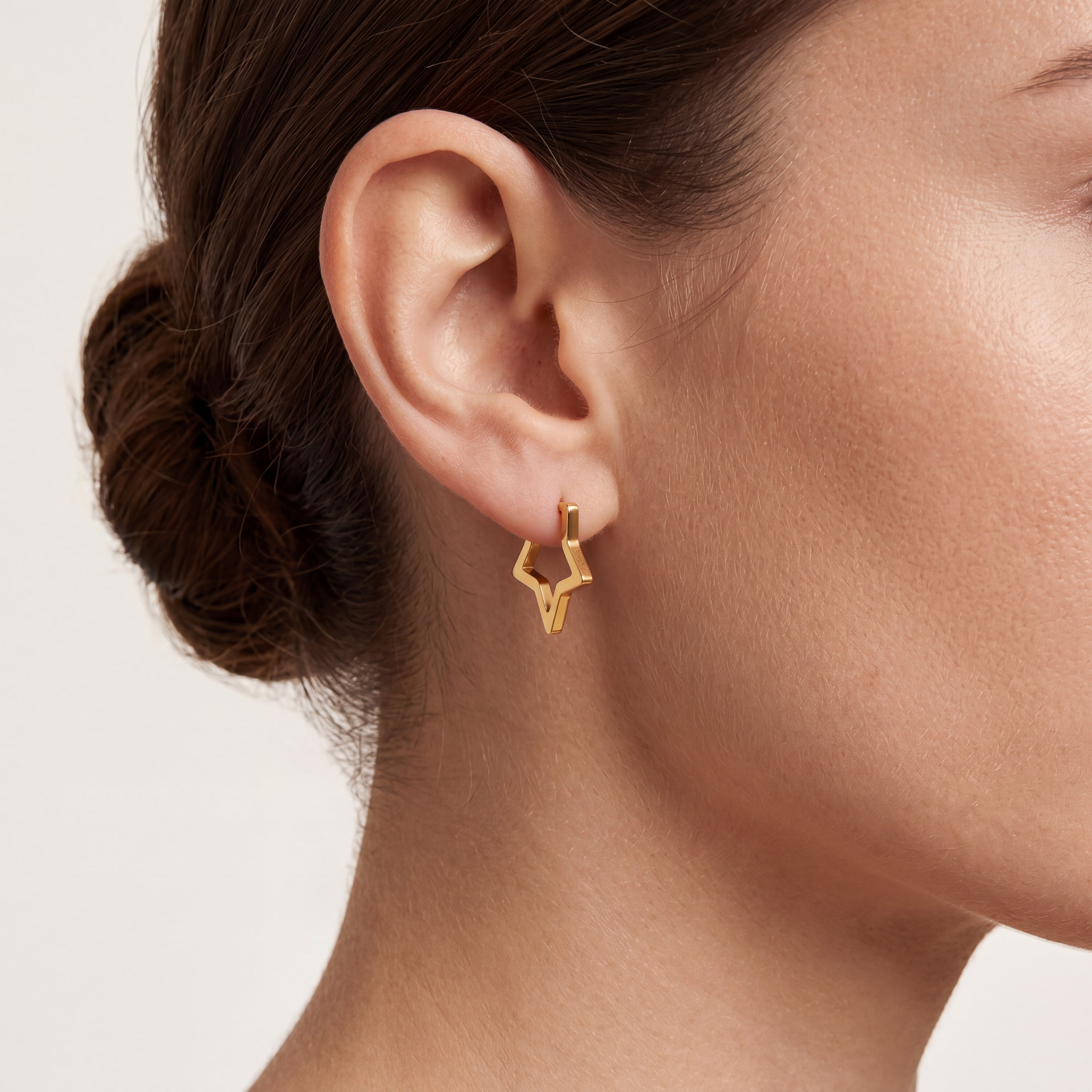 Open Star Titanium Hoop Earrings - image 2