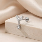 Marquise Drop Titanium Stud Earrings - image 5