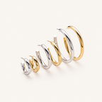 Sterling Silver Polished C-Shape Hoop Earrings detail