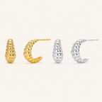 Sterling Silver Croissant Twist Stud Earrings