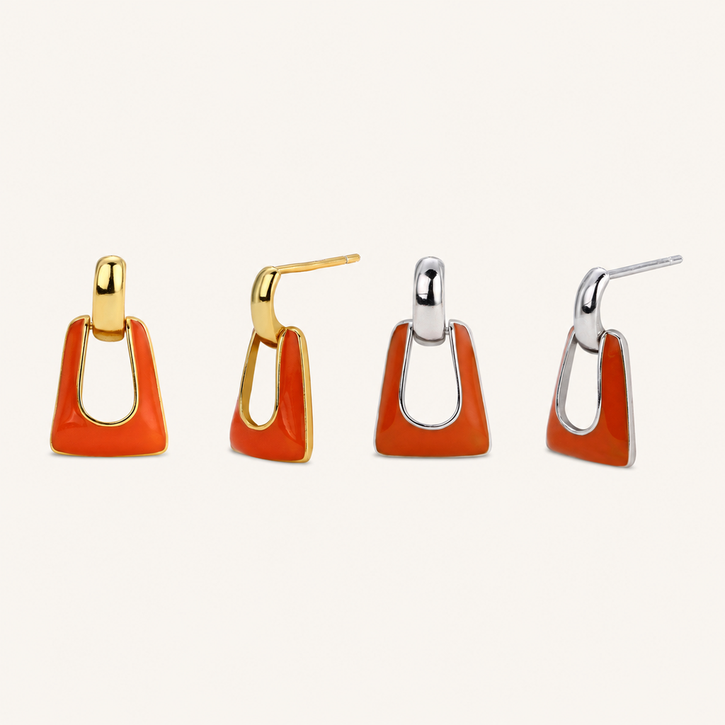 Sterling Silver Enamel Stud Earrings