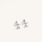 Sterling Silver Pavé Airplane Stud Earrings detail view
