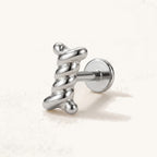 Bone Titanium Stud Earrings - Silver