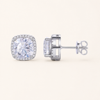 Sterling Silver Moissanite Solitaire Stud Earrings