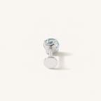 Titanium Blue Topaz Flat Back Stud Earrings