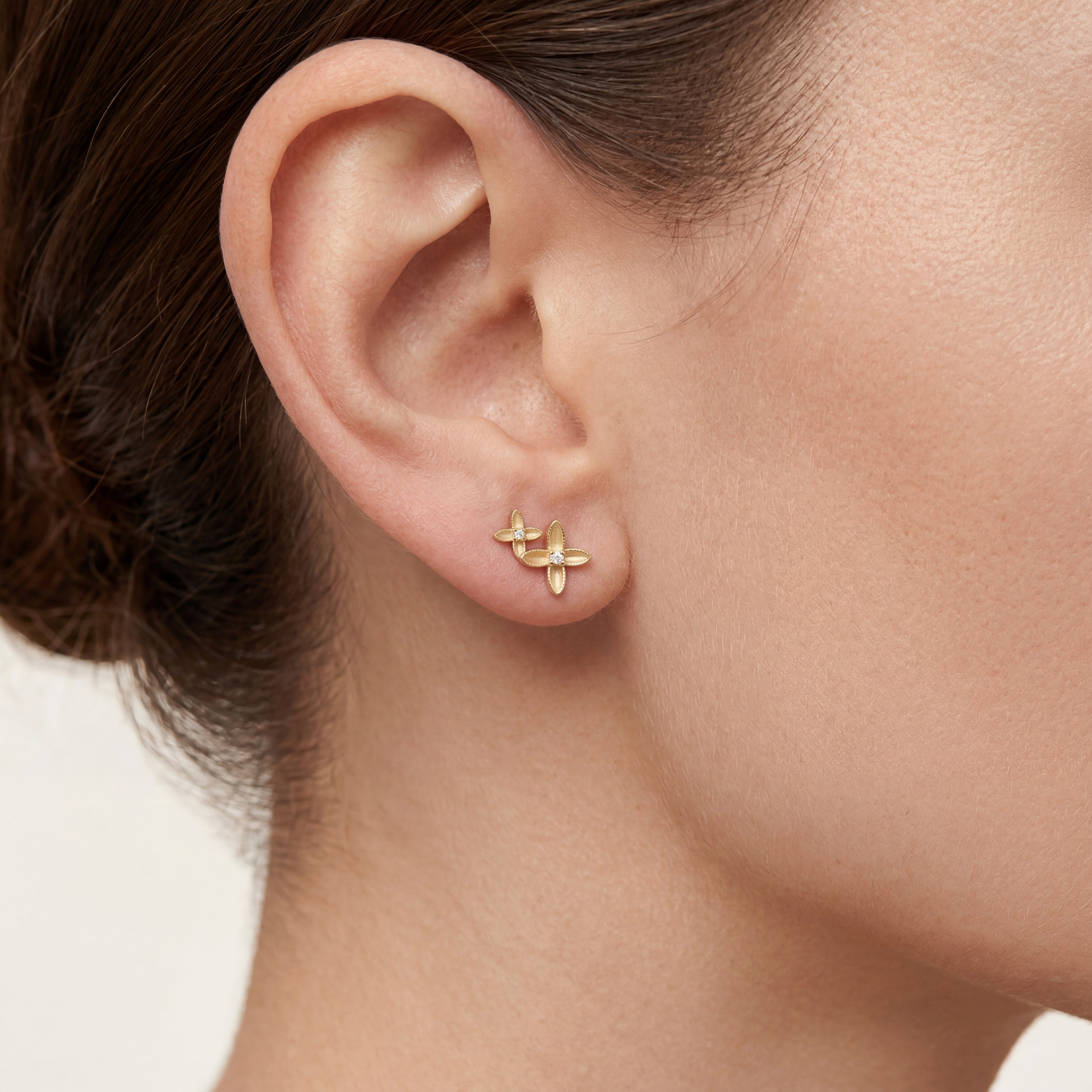 Osmanthus Crystal Titanium Stud Earrings - image 2