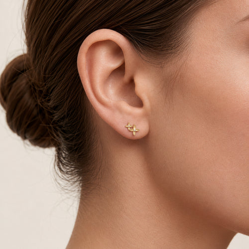 Osmanthus Crystal Titanium Stud Earrings - image 2