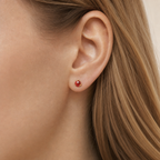 Titanium Sapphire Blue Crystal Flat Back Stud Earrings
