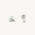 Titanium Amazonite Flat Back Stud Earrings