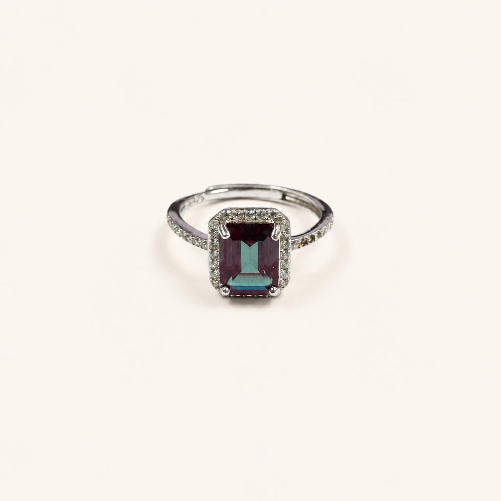 Lucent Halo Lab-Grown Alexandrite Ring - Sale