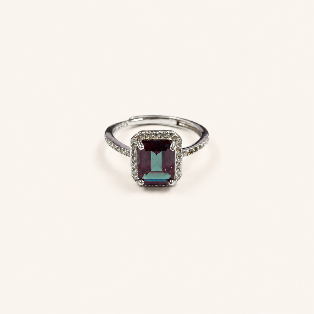 Lucent Halo Lab-Grown Alexandrite Ring - Sale