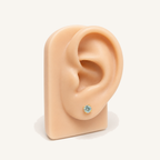 Titanium Blue Topaz Flat Back Stud Earrings