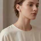 Mini Heart Titanium Stud Earrings - image 3