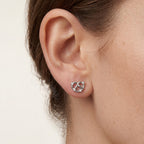 Knot Crystal Titanium Stud Earrings - image 2