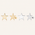 Sterling Silver Five-Point Star Flat Back Earrings