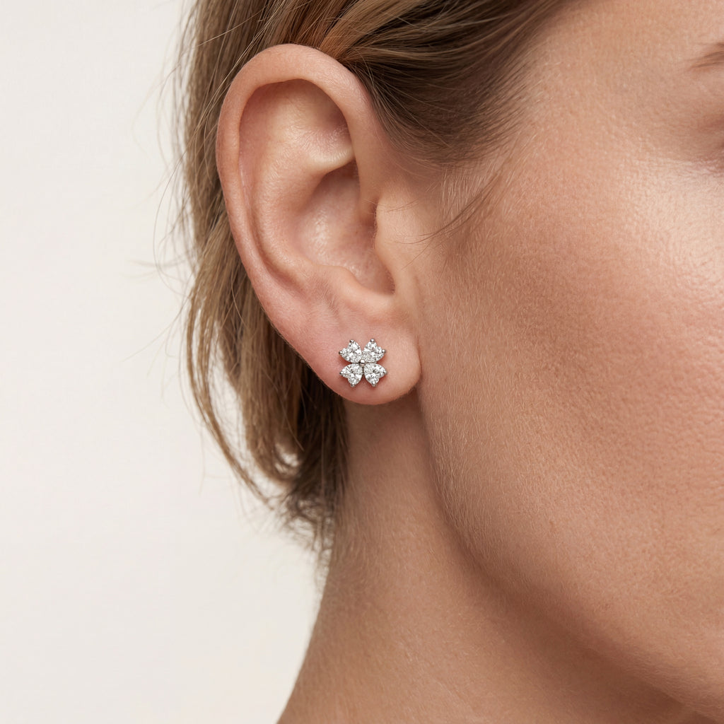 Lucky Clover Titanium Stud Earrings - image 2