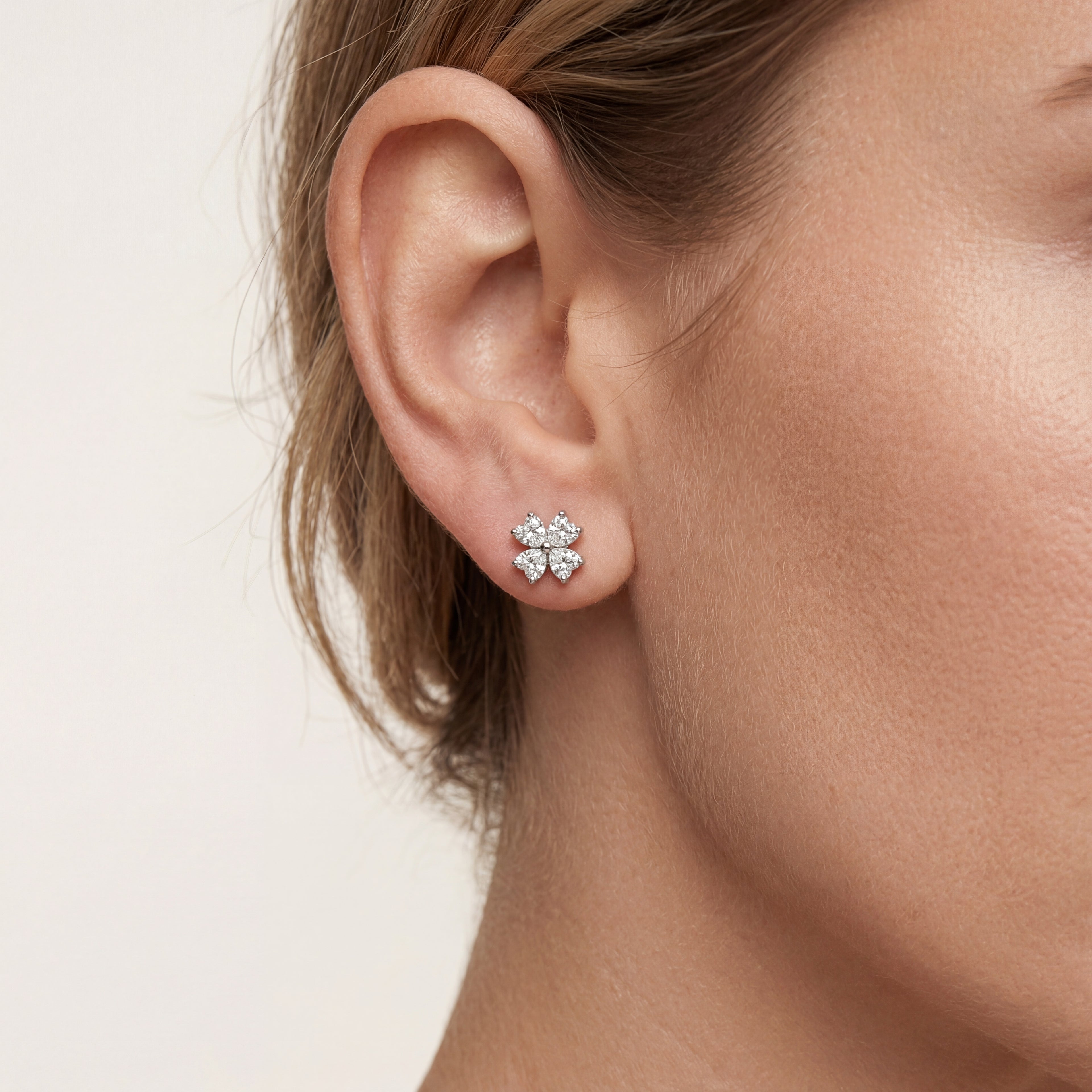 Lucky Clover Titanium Stud Earrings - image 2